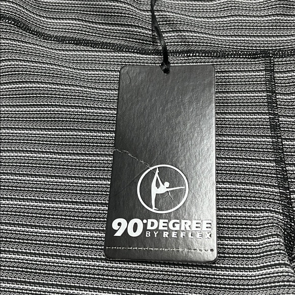 90 Degree By Reflex | Grey / Charcoal Stripe Leggings - Picture 2 of 9